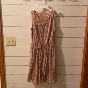 Dusty pink lace dress